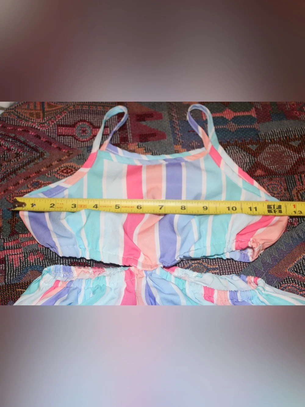 Striped Cutout Sundress in Pastel Blue and Pink Kids size 5/6